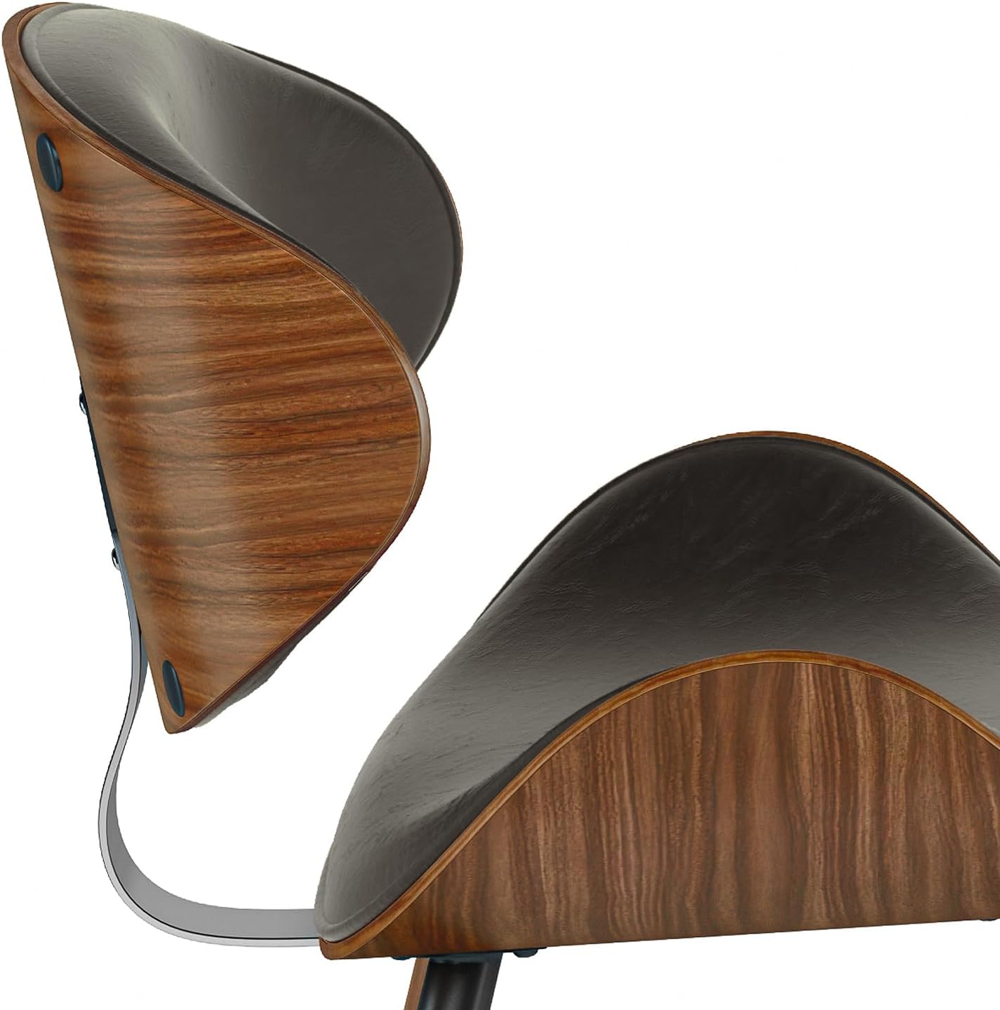 SIMPLIHOME Regina Rattan Mid-Century Modern Arm Dining Chairs in Black