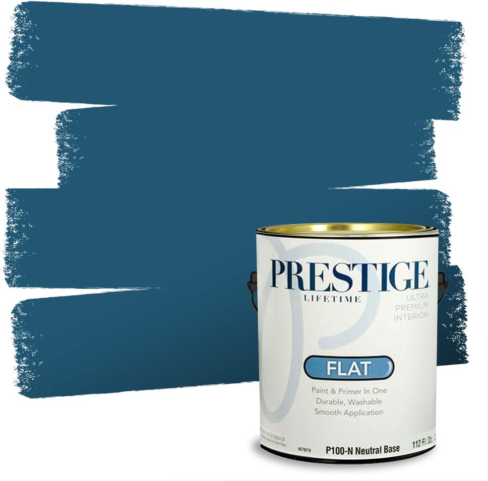 Prestige Paints E400-P-SW6506 Exterior Paint and Primer in One, 1-Gallon, Satin, Comparable Match of Sherwin Williams Vast, 1 Gallon, SW45-Vast Sky