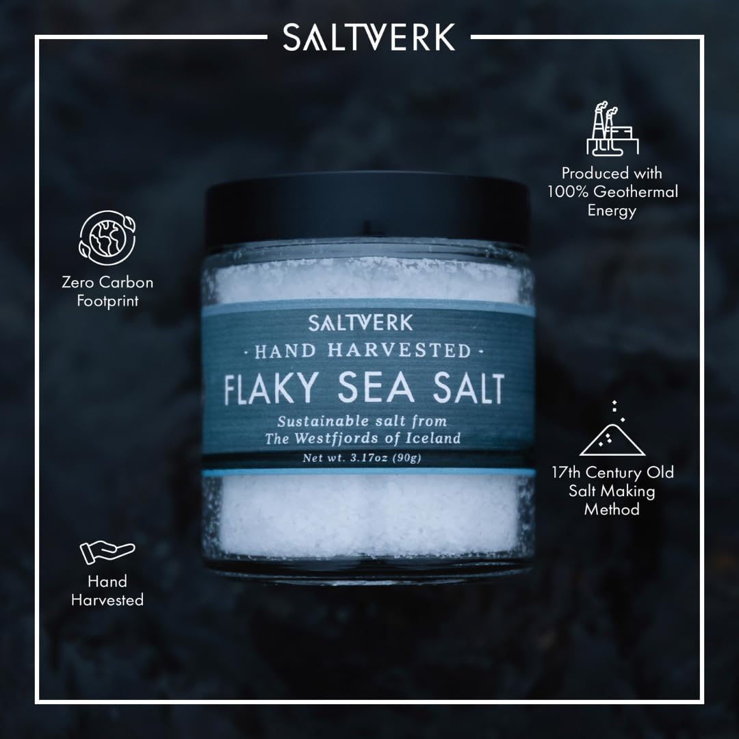 Saltverk Sea Salt - Seaweed 3.17 Oz | Gourmet, Icelandic, Hand Harvested and Sustainably Made