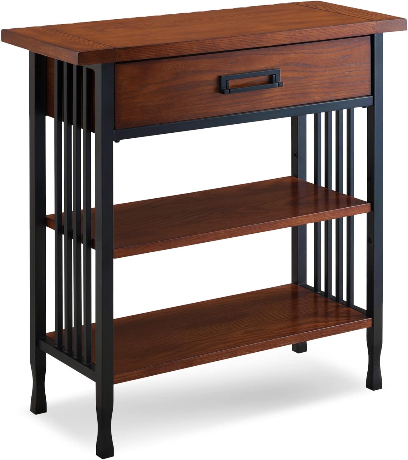 Leick Home Mission Corner Bookcase, 36", Mission Oak | Adjustable Shelves, Freestanding, Traditional, Wood, Furniture, 82263