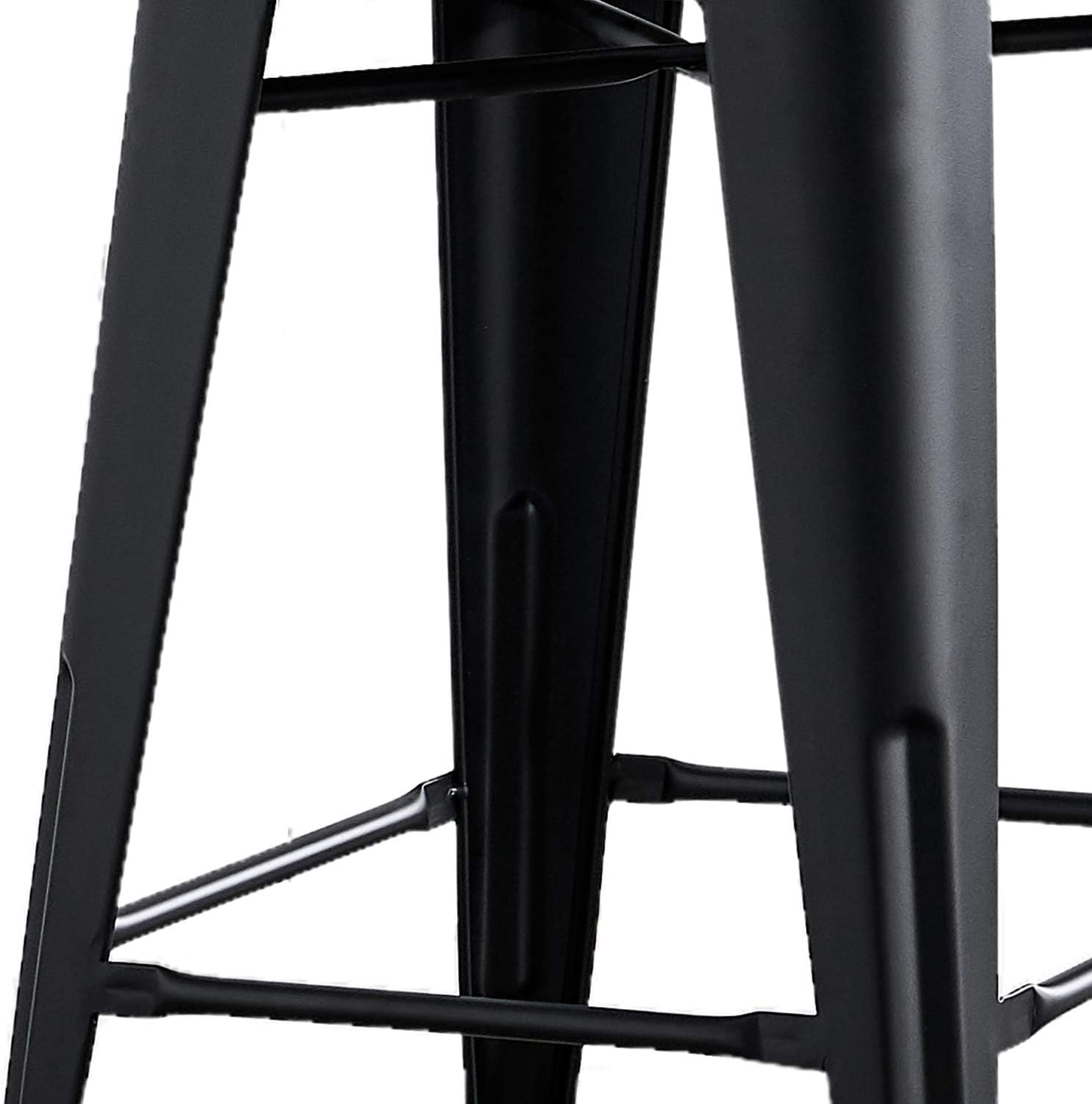 AC Pacific 30” Metal Barstool Set of 2 – Country Rustic Style with Low Back, Lightweight & Sturdy Build, Easy Assembly – Matte Black
