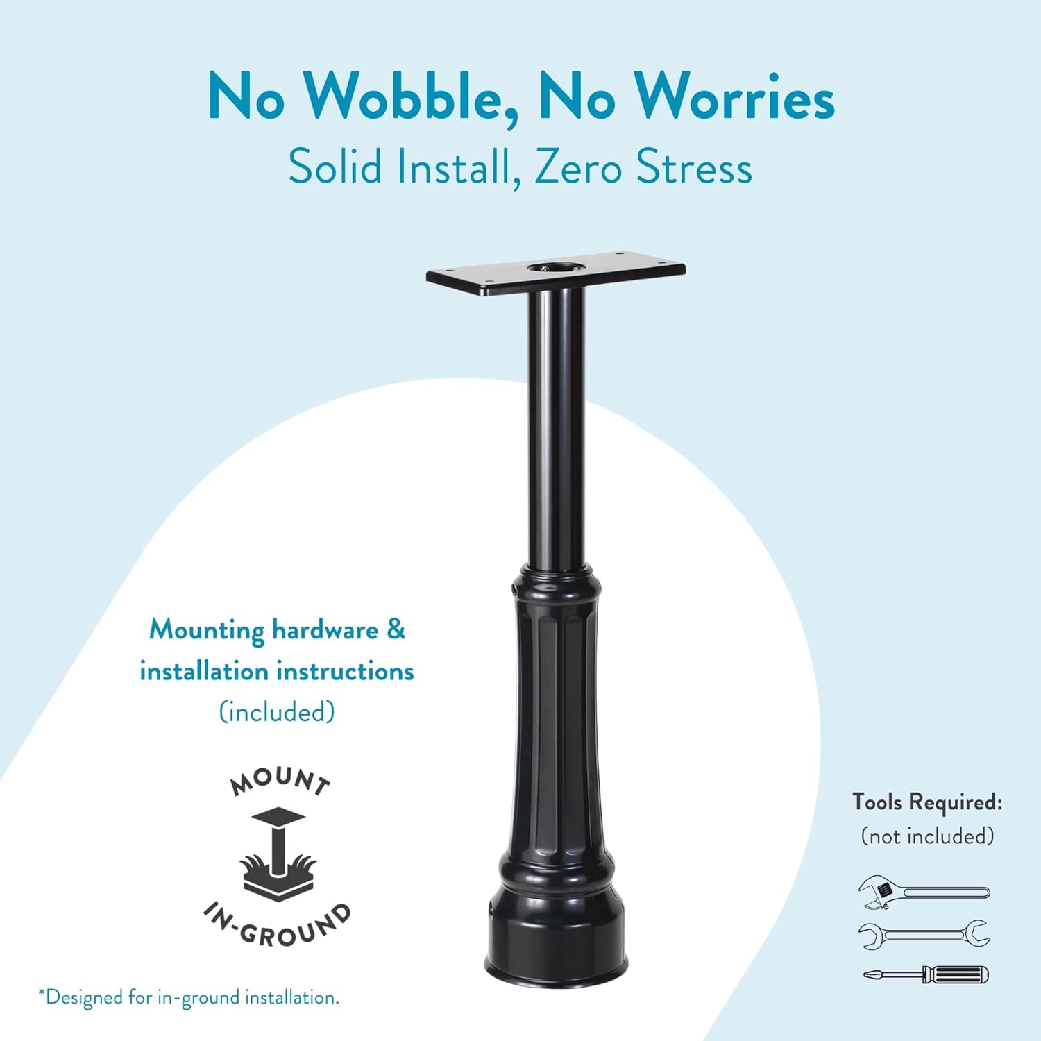 ARCHITECTURAL MAILBOXES 7507B Basic Post with Decorative Cover Black | Heavy-duty post with weather-resistant outdoor build and a rust-resistant
