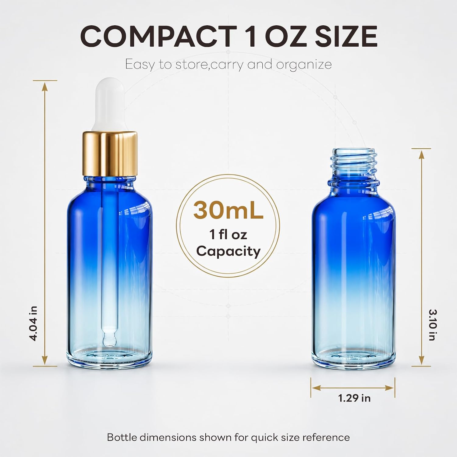 PrettyCare Glass Eye Dropper Bottles 99 Pack