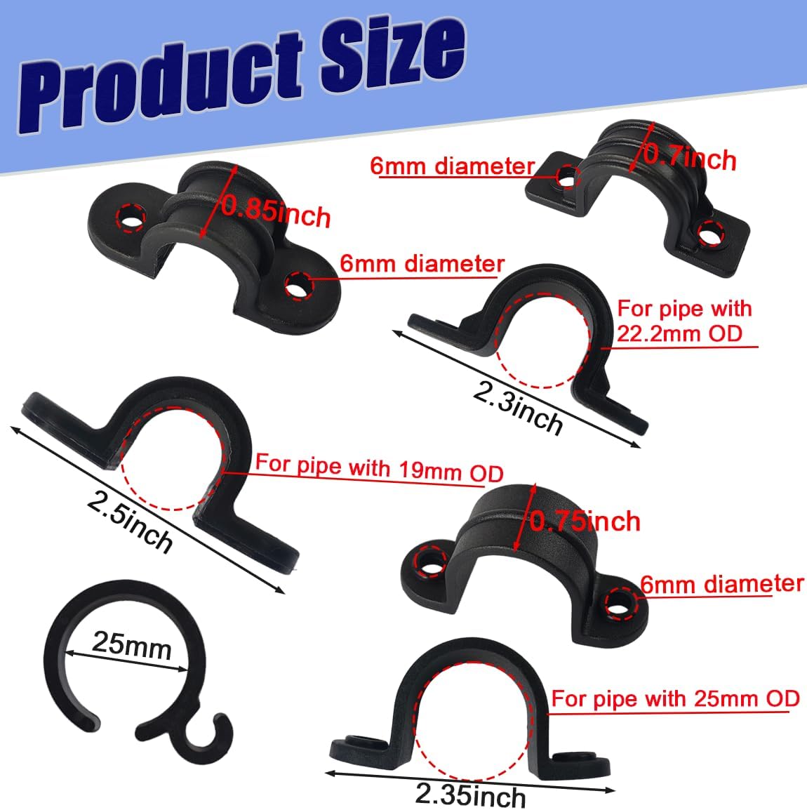 10PCS Rollator Seat Cushion Bracket Mount Parts, Rollator Walker Seat Clamp U Brackets, Brake Grip Holder for Rollators