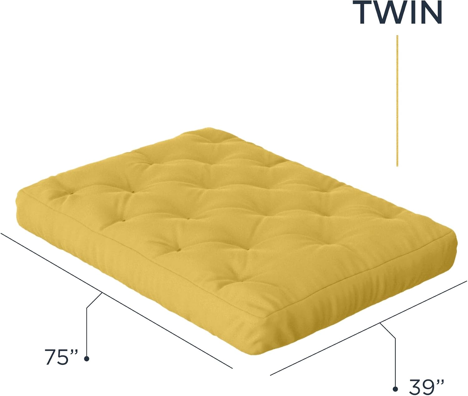 Royal Sleep Products by The Futon Factory 12 inch Foam Futon Mattress - Solid Black Fabric - Full Size - CertiPUR Certified Foams - Made in USA - (Frame not Included)