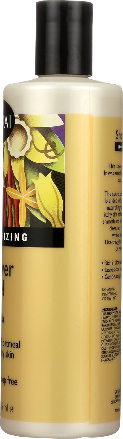 ShiKai Daily Moisturizing Shower Gel (Vanilla, 12oz) | With Hydrating Aloe Vera & Oatmeal | Scented Body Wash for Dry Skin Relief