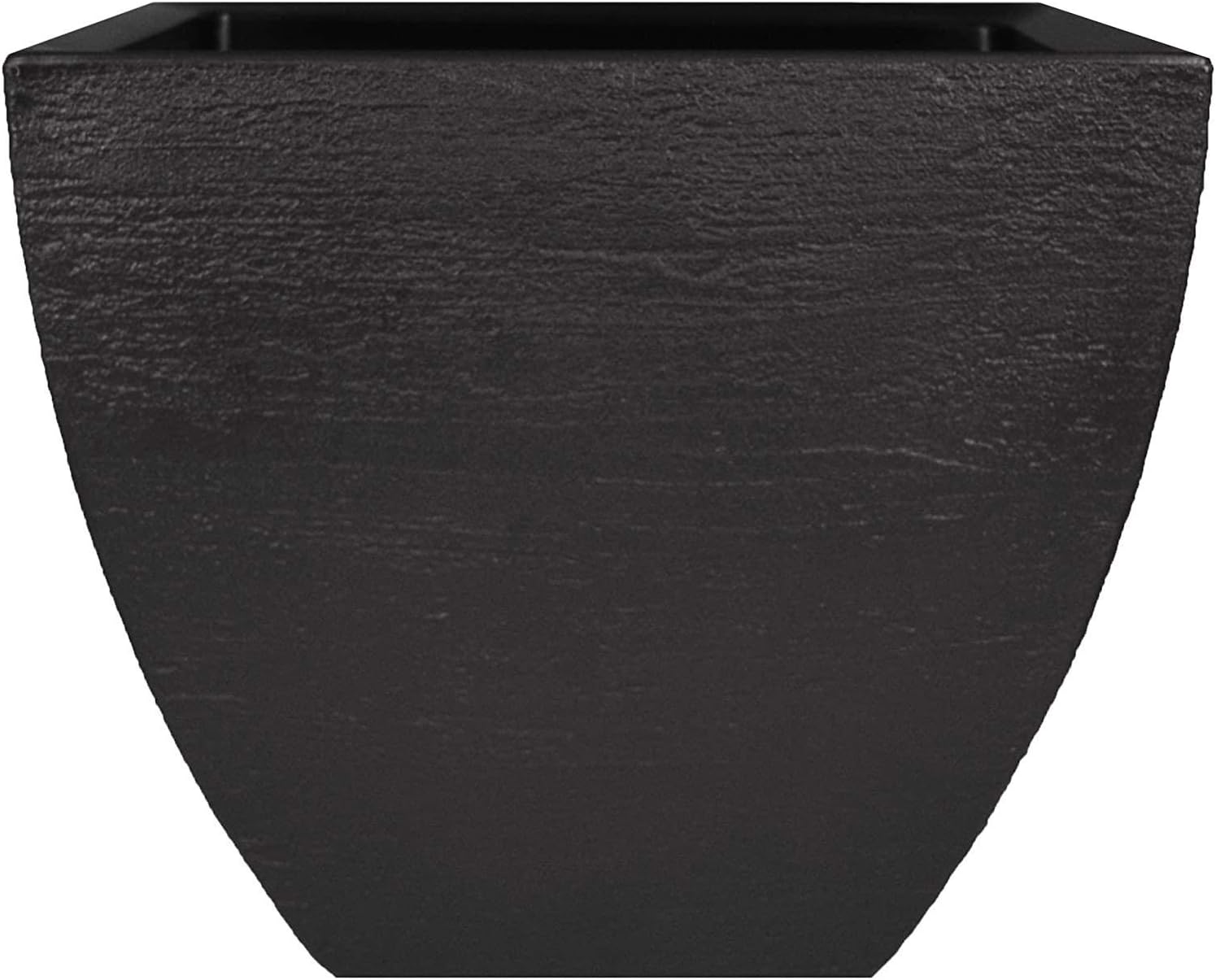 Tusco Products MSQ16BK Modern Square Garden Planter, 16-Inch, Black