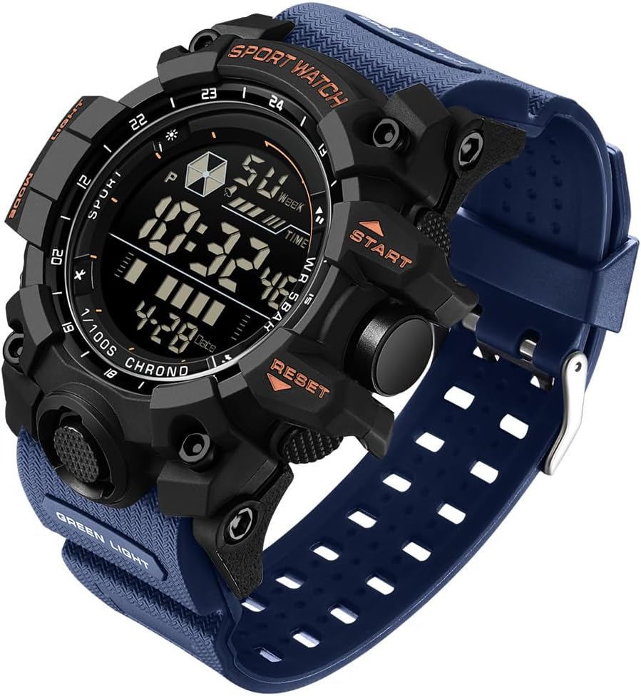 FANMIS Men's Digital Sport Watch Military LED Alarm Waterproof Quartz Watch | Tactical Outdoor Sport Watch Multi Function Led Display Alarm Stopwatch Date Quartz Rugged Style Daily Water Resistance