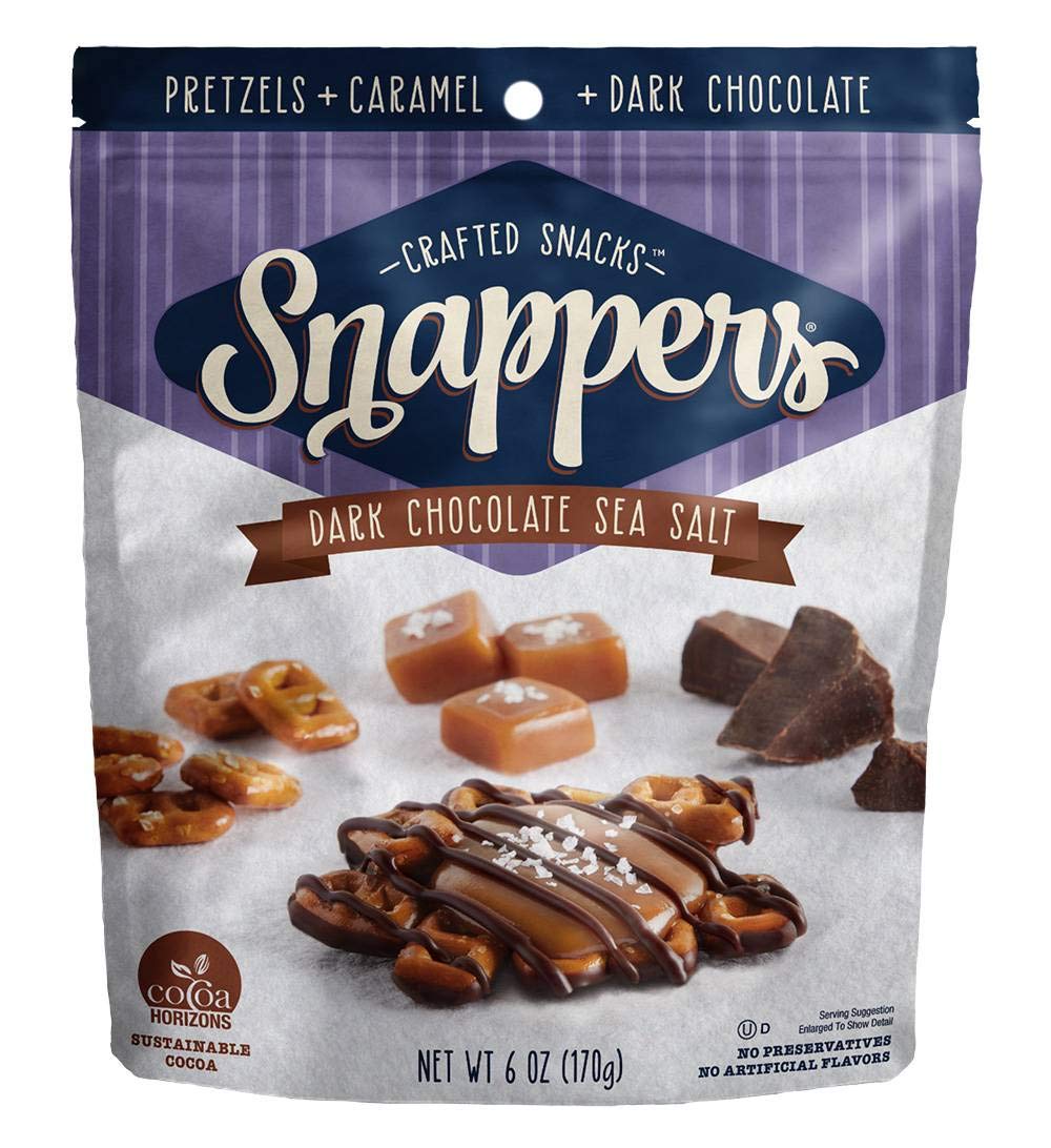 Edward Marc Snappers Sweet Caramel & Pretzels Cluster - Crunchy Pretzel Snack With Milk Chocolate For Adults And Kids - 6 oz (pack of 1)