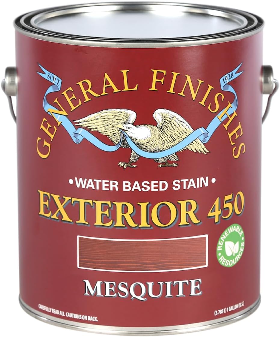 General Finishes Exterior 450 Water Based Wood Stain, 1 Quart, Cedar