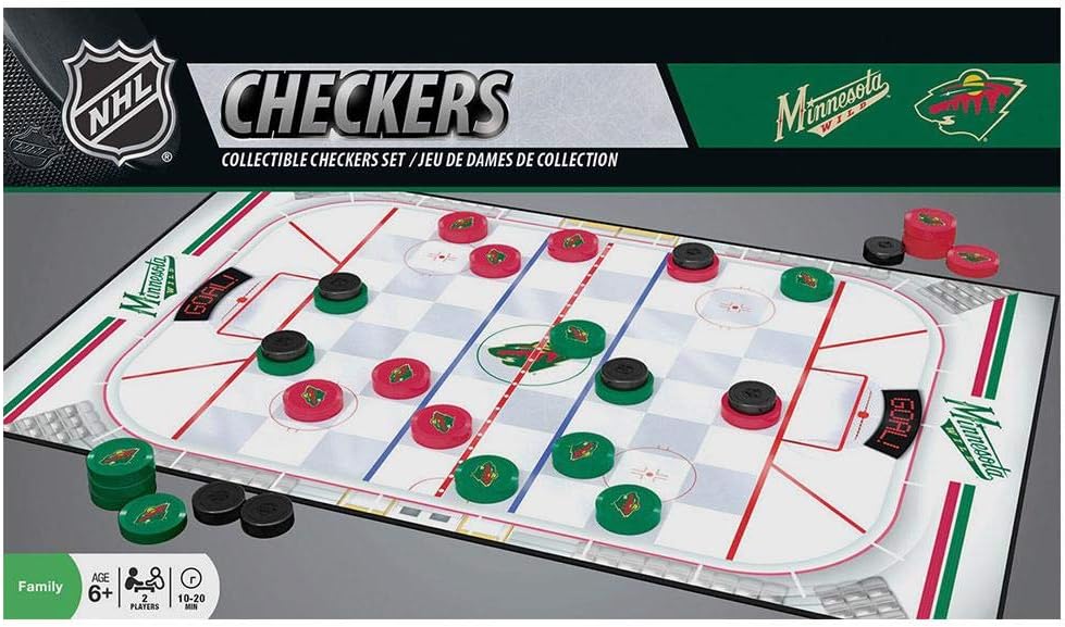 MasterPieces Officially licensed NHL League-NHL Checkers Board Game for Families and Kids ages 6 and Up