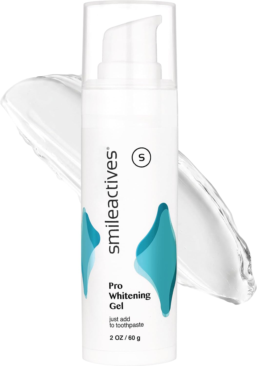 Smileactives Teeth Whitening Gel Hydrogen Peroxide for All Toothpaste 3.8oz | Removes Coffee Stains & Discoloration, 90-Day Supply, Whiter Smile in Days