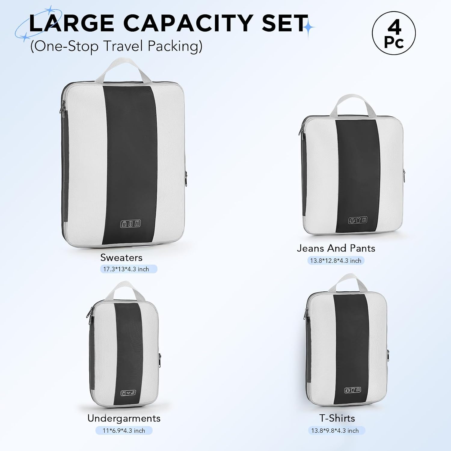 OlarHike 10 Set Compression Packing Cubes for Travel Essentials,Compressible Expandable Space Saver Bags for Organizing Clothes,Luggage Suitcase Garment Bags with Over 1000 pcs Mesh Holes(Black)
