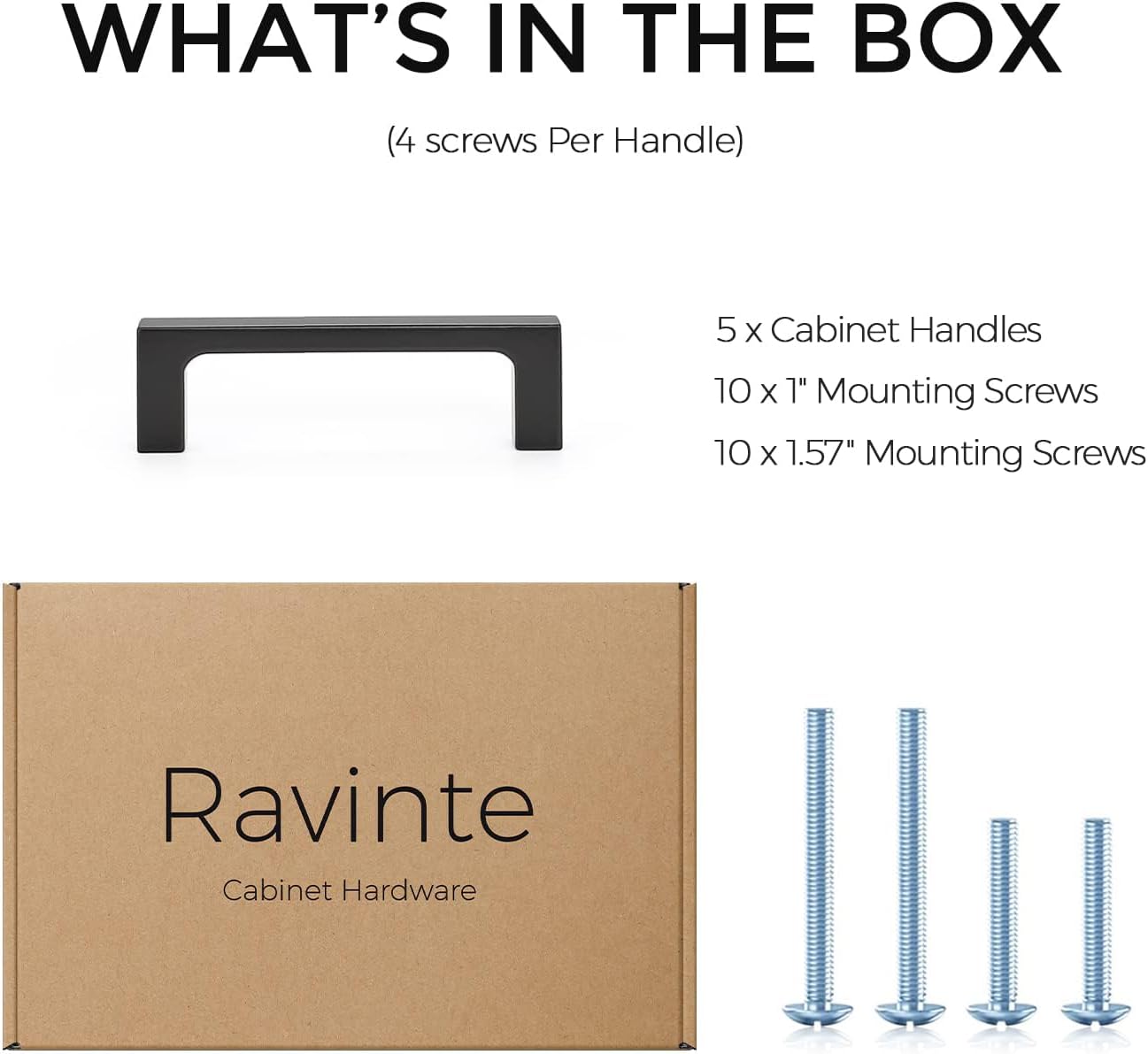 Ravinte Matte Black Kitchen Cabinet Handles 3 Inch Pulls 10 Pack