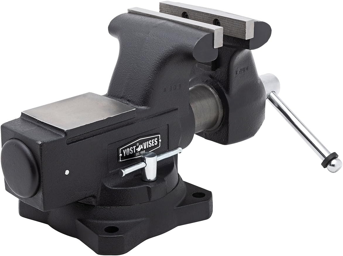 Yost Vises LV-4 Homeowner's Vise | 4.5 Inch Jaw Width with a 3 Inch Jaw Opening Home Vise | Secure Grip with Swivel Base | Blue