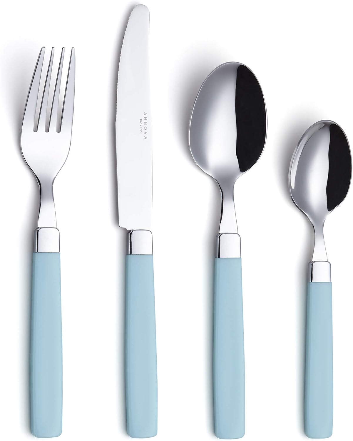 ANNOVA Silverware Set Stainless Steel Colorful Tableware Kitchen Flatware Set Utensils, Includes Dinner Knives, Forks, Spoons
