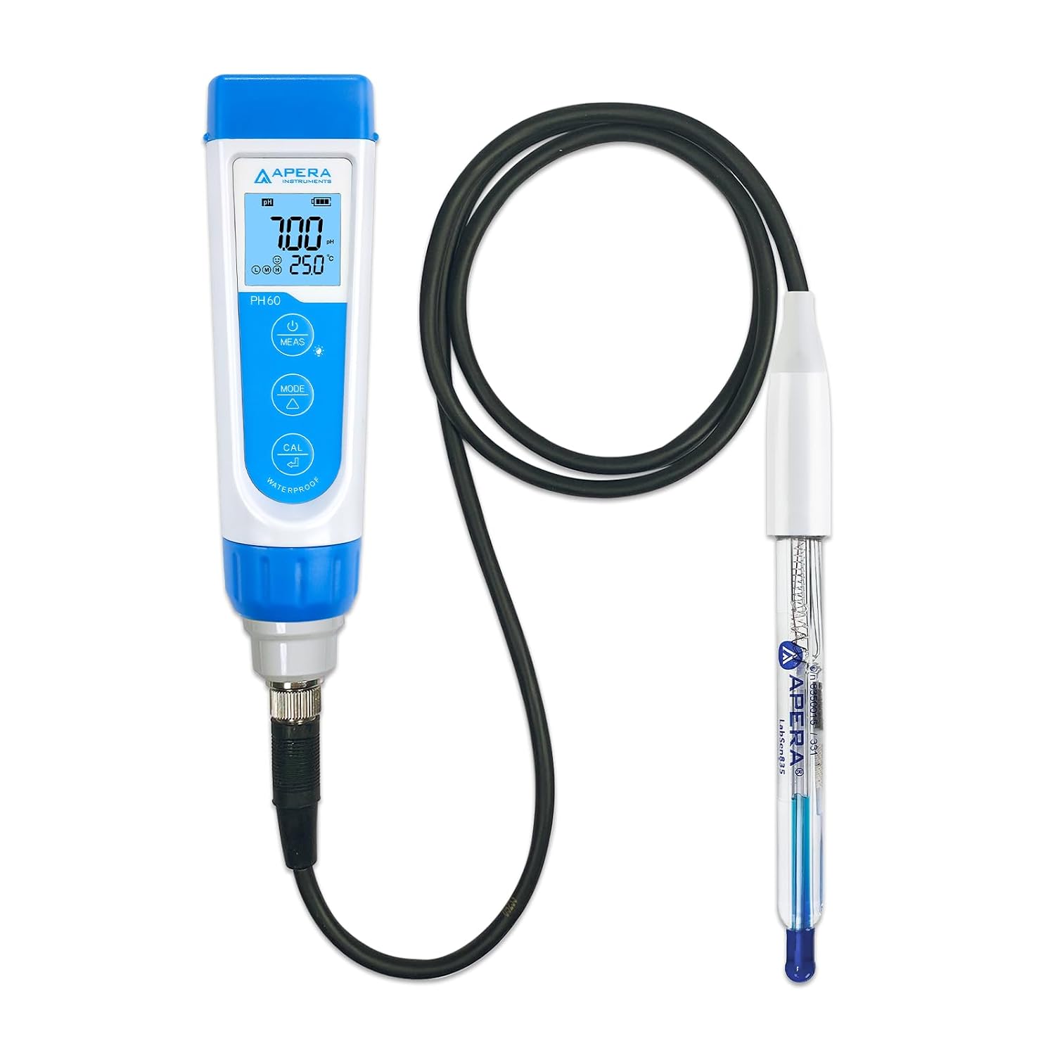 Apera Instruments AI311 Premium Series PH60 Waterproof pH Pocket Tester Kit, Replaceable Probe, ±0.01 pH Accuracy, Lcd display