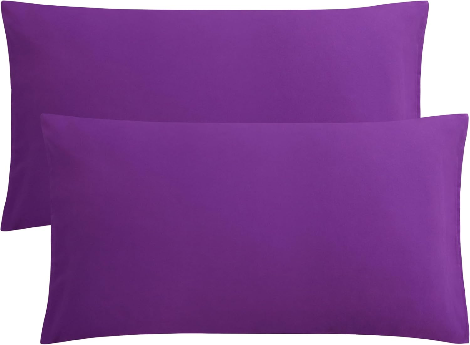 FLXXIE 2-Pack Microfiber Standard Pillow Cases, Envelope Style, White