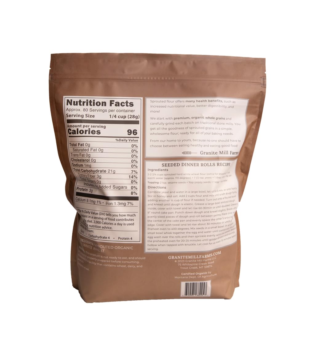Granite Mill Farms Sprouted Organic Hard White Wheat Flour, 5 lb