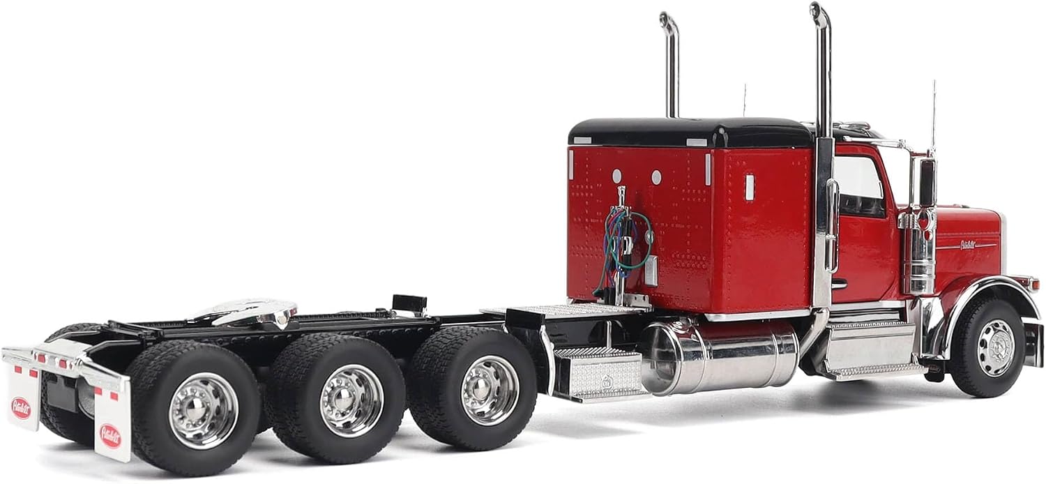 1:32 Scale Peterbilt Model 589 131-inches-BBC 58-inches-Sleeper Tridem-Axle Legendary Package Truck Tractor (Legendary-Red Color) - Transport Series