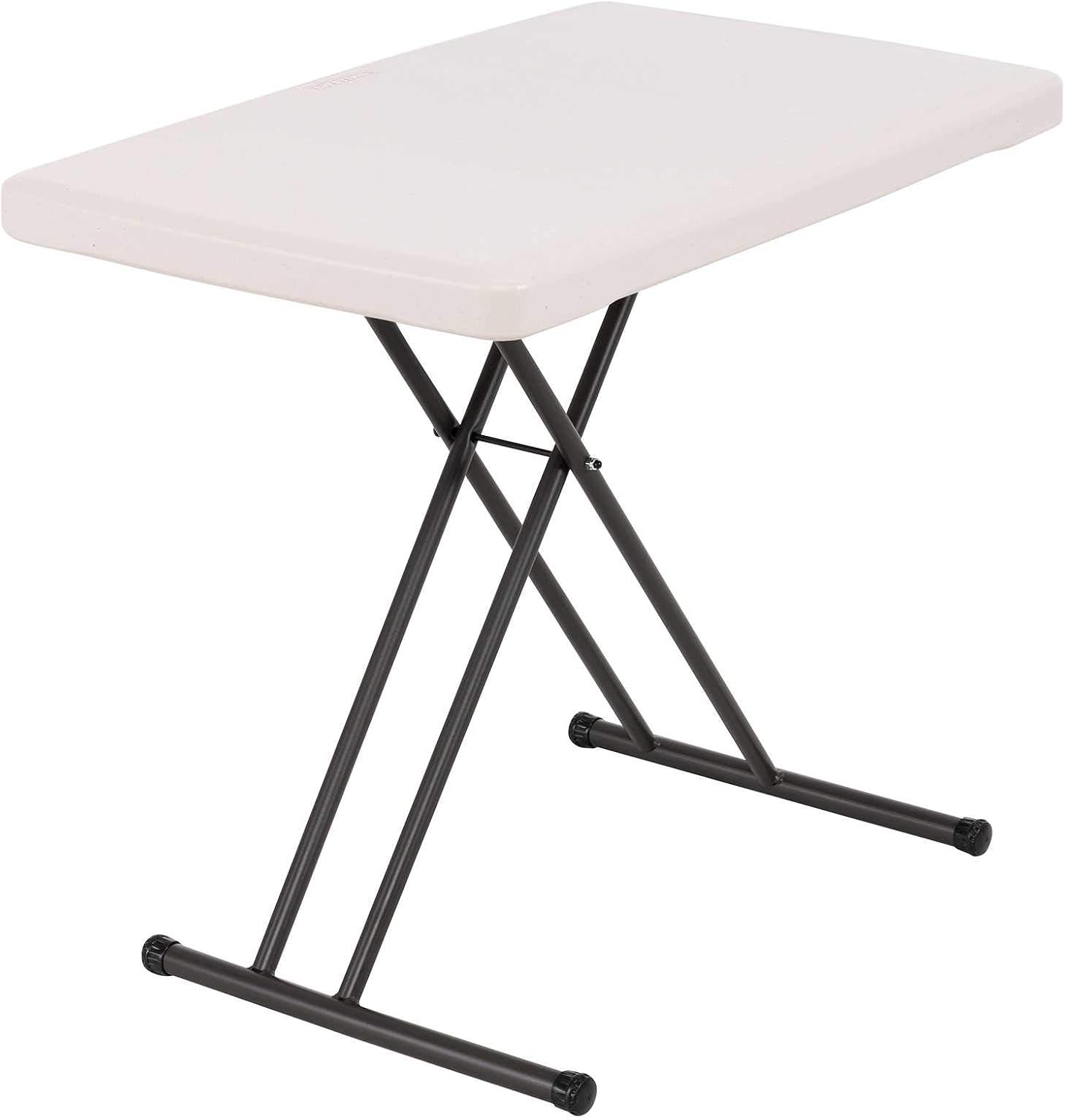 LIFETIME 80251 Adjustable Folding Laptop Table TV Tray, 26 Inch, White Granite