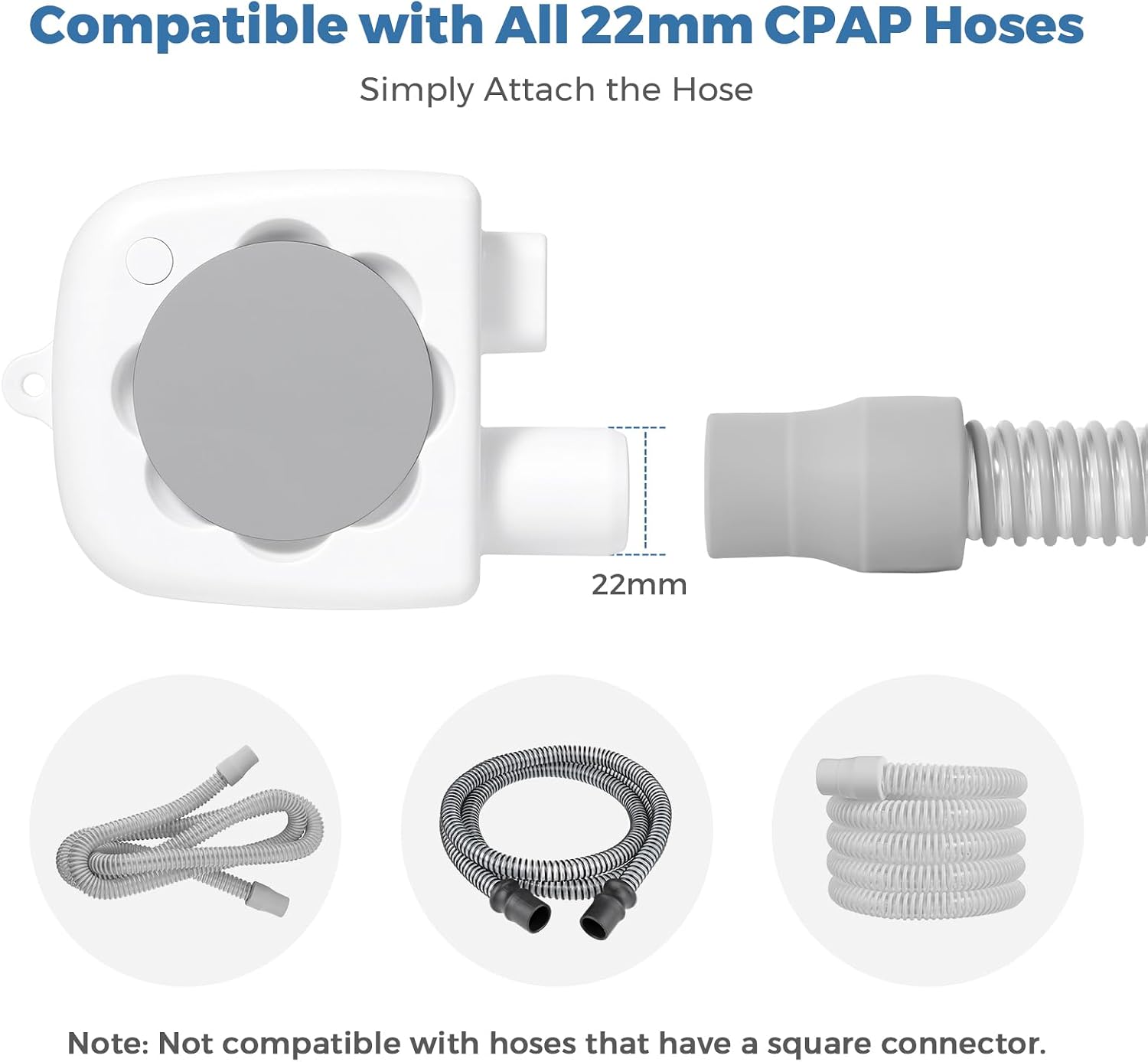CPAP Hose Dryer, CPAP Tube Cleaner Blower Fan, Fast Drying CPAP Cleaning Kit for All Standard 22mm Diameter Tubing with High-Speed Airflow, 3 Speeds & 3 Timer (45/60/80 Minutes), 5V Adapter