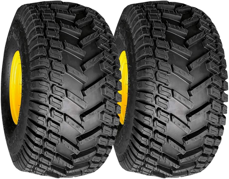 Marastar 20808-PK Tubeless Pneumatic 20x8.00-8 Tire and Wheel Assembly, Replacement Rear Tire for John Deere Riding Mowers, Turf Traction Tread