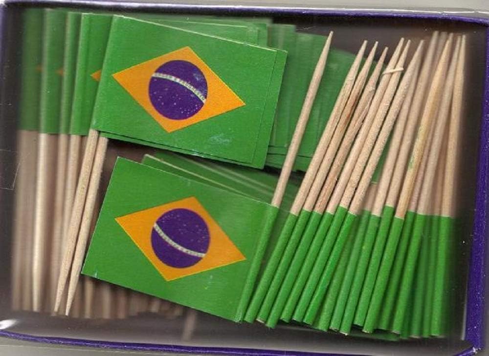 One Box of 100 Nicaragua Toothpick Flags, 100 Small Mini International Flag Cupcake Toothpicks or Cocktail Picks