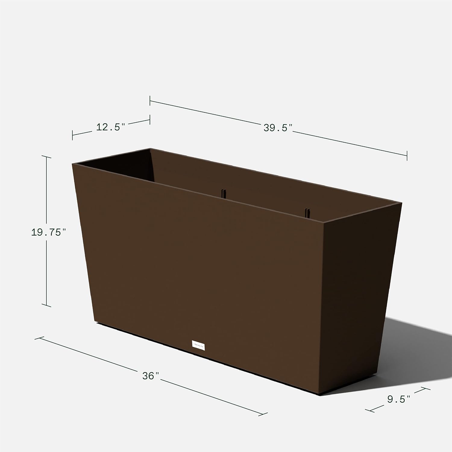Veradek Pure Series Midori Planter - Wide Outdoor Planter | Made From Durable Plastic With Pre-Drilled Drainage Holes. Modern Porch/Patio Décor for Plants, Flowers and Herbs