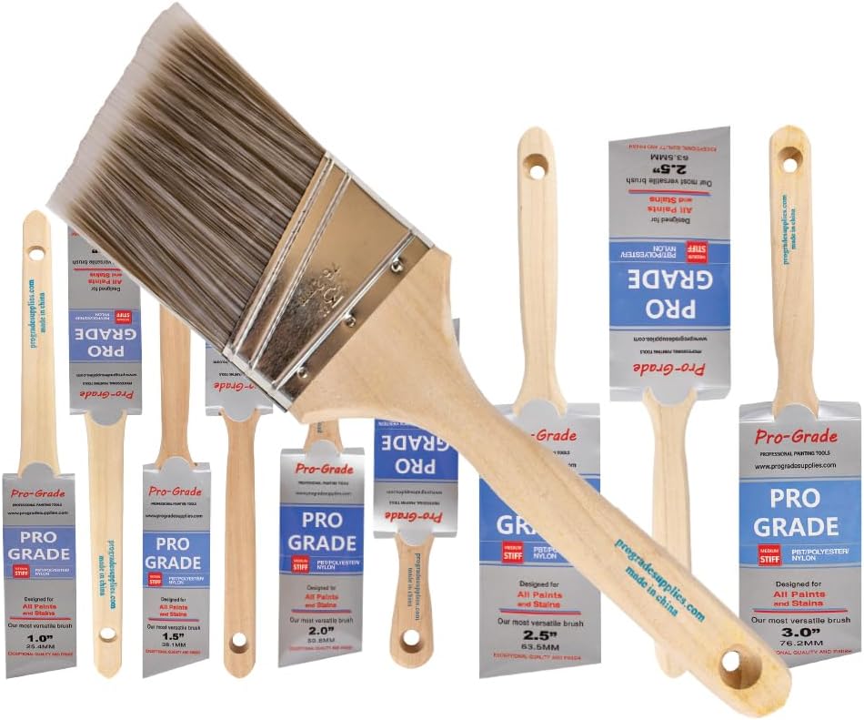 Pro Grade Angle Paint Brushes, Paint Brush Set for Trim & Walls, 10 Pc | Sash & cut-in detail | Furniture, cabinets