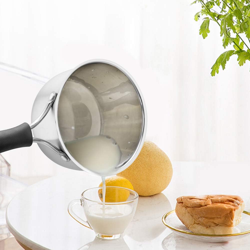 TeamFar 1 Quart Saucepan, Stainless Steel Saucepan with Lid | Small Sauce Pot Milk Pan Cookware for Home Cooking, Non Toxic & Healthy, Easy Clean & Dishwasher Safe