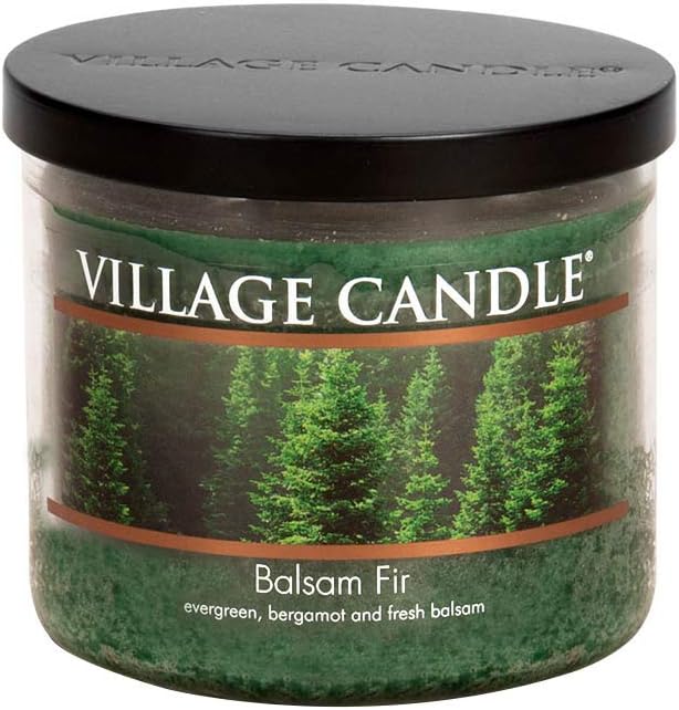 Village Candle Balsam Fir 14 oz Bowl Scented Candle, Medium, Green