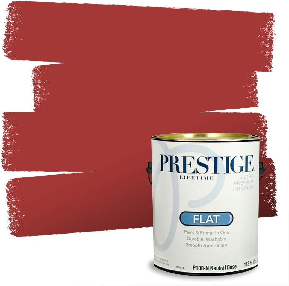 PRESTIGE Paints Exterior Paint and Primer In One, 1-Gallon, Satin, Comparable Match of Sherwin Williams* Grenadine*