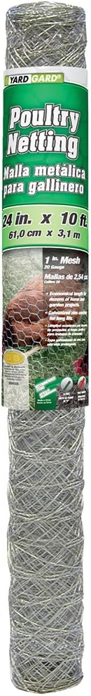 YARDGARD 2 Inch Poultry Netting, Chicken Wire Fence, 20 Gauge Galvanized Steel, Rabbit Fencing, Bird Enclosures, Garden Protection and Plant Support, 48 Inches x 150 Feet