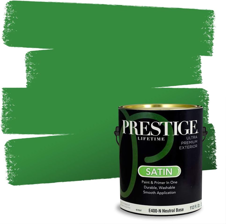 PRESTIGE Paints Exterior Paint and Primer In One, 1-Gallon, Semi-Gloss, Comparable Match of Sherwin Williams* Electric Lime*