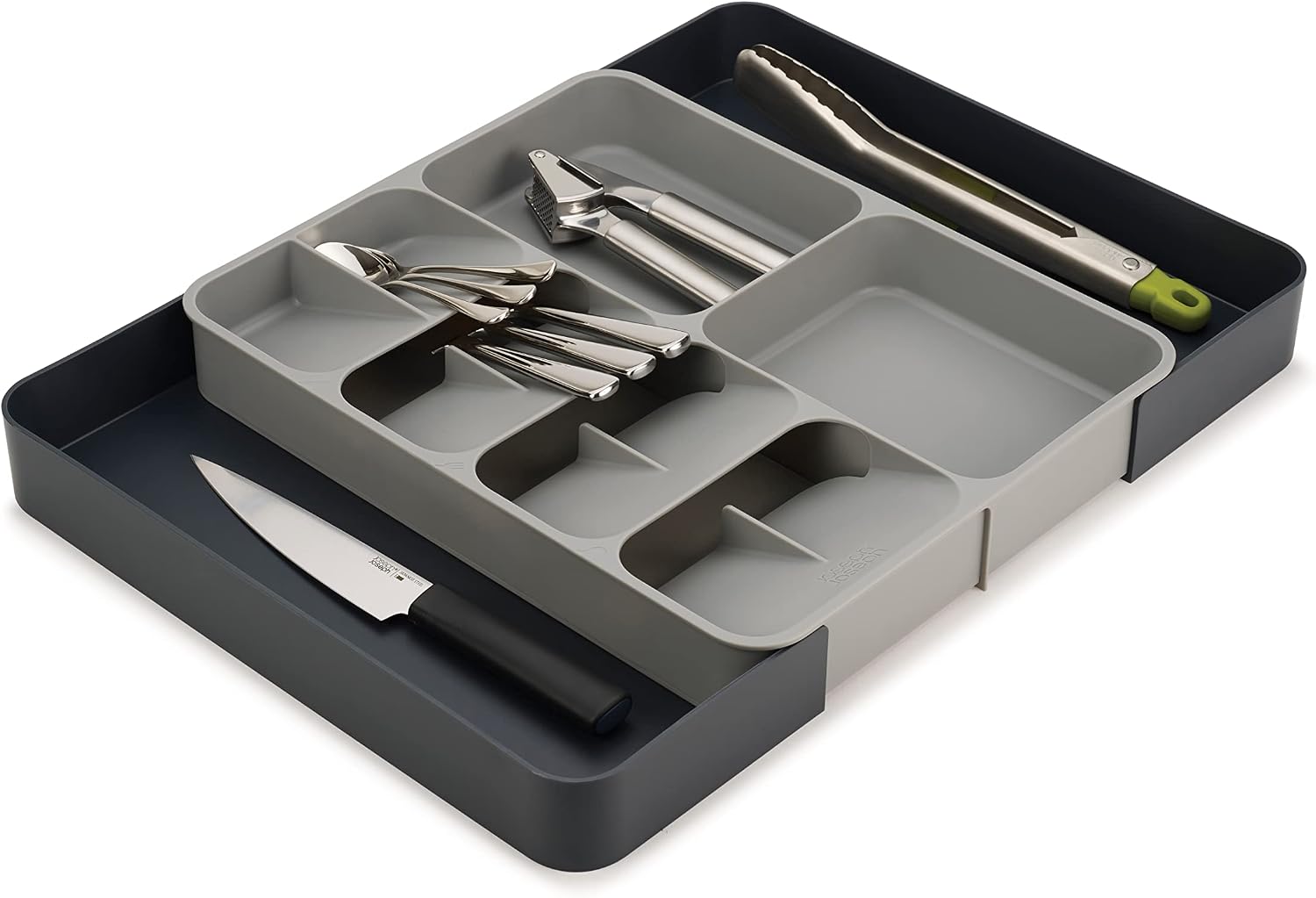 Joseph Joseph DrawerStore Knife Organizer, holds up to 9 knives, Kitchen Organization & Drawer Storage – Compact, Gray