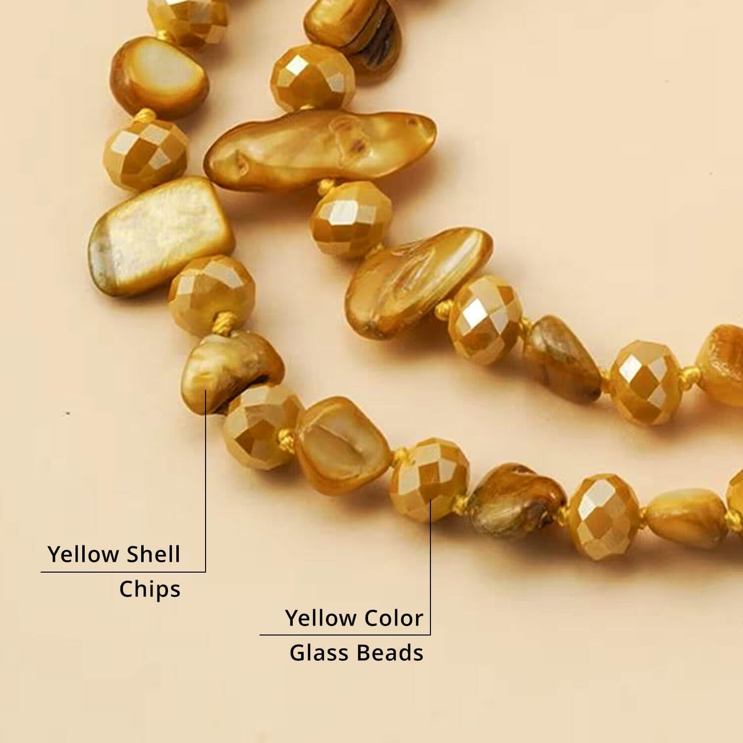 SHOP LC DELIVERING JOY Shell Chips Glass Beaded Necklace for Women Jewelry for Women Size 47" Birthday Gifts