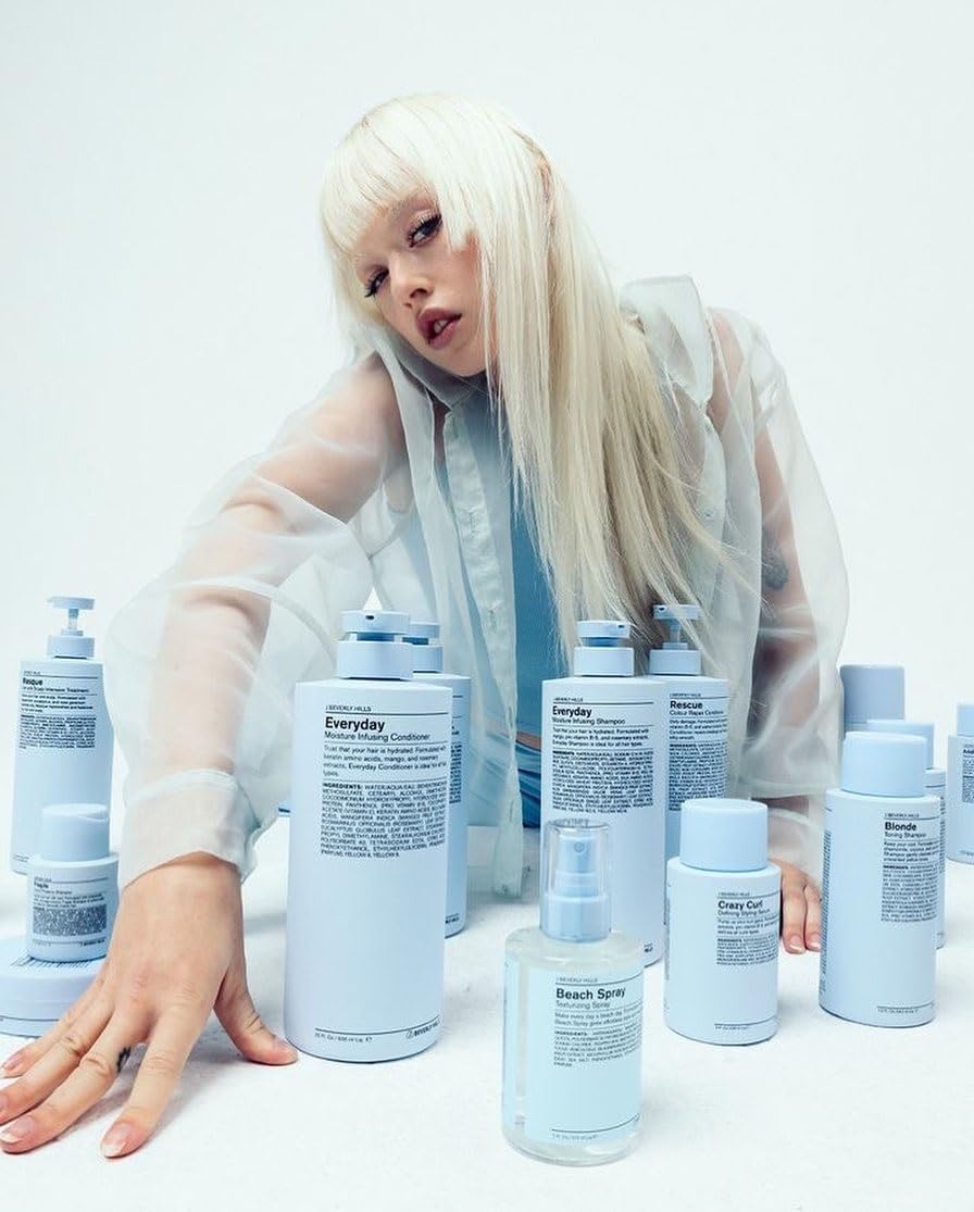 J Beverly Hills Blue Everyday Moisturizing Shampoo with Eucalyptus Oil for Hair Growth, (3 Oz, 12 Oz)
