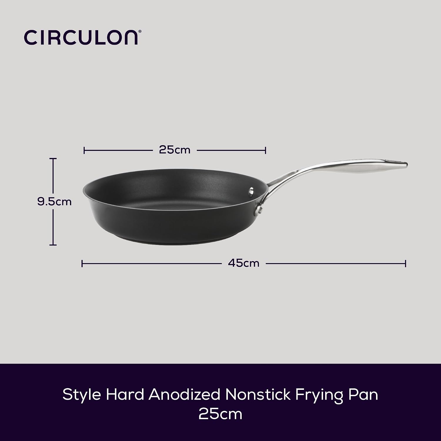 Circulon Style Hard Anodised Sauteuse, 24cm/2.8L