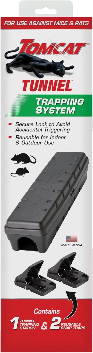 Tomcat Tunnel Trapping System | Rat & Mice Traps - 1 Tunnel Station and 2 Reusable Snap Traps