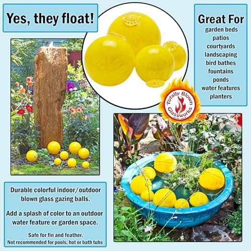 Totally Blown Glassworks Pond Float. Handmade Blown Glass, Garden Gazing Ball, Table Centerpiece