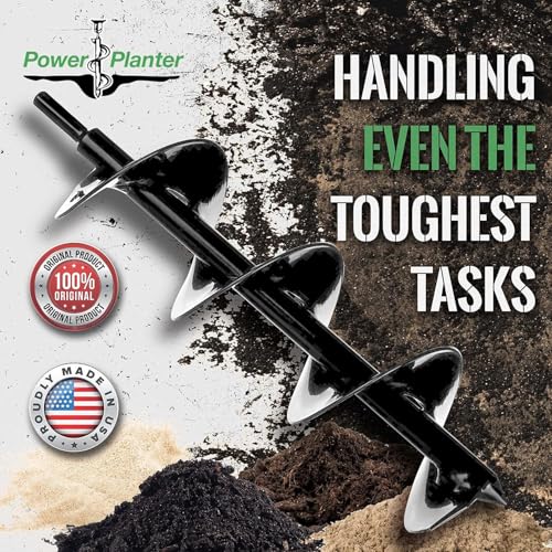 Power Planter DIY Guru Garden Auger- 3"x12" Drill Bit Hole Digger for Post Diggers, Digging Holes- Bulb Planter Tool- Auger Drill for Planting- Garden Digging Tool- 3/8" Non-Slip Hex Drive