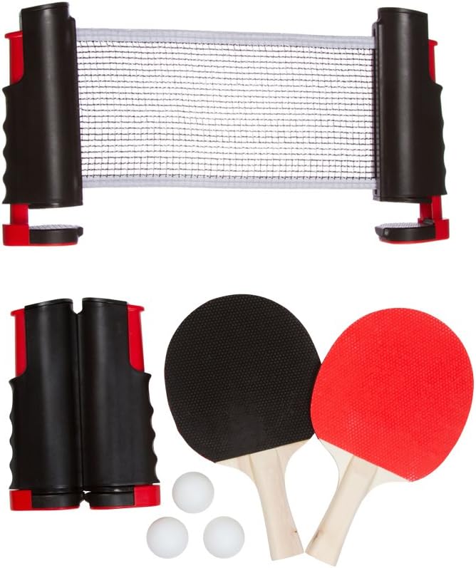 Trademark Innovations Anywhere Table Tennis Table Tennis Set with Paddles and Balls