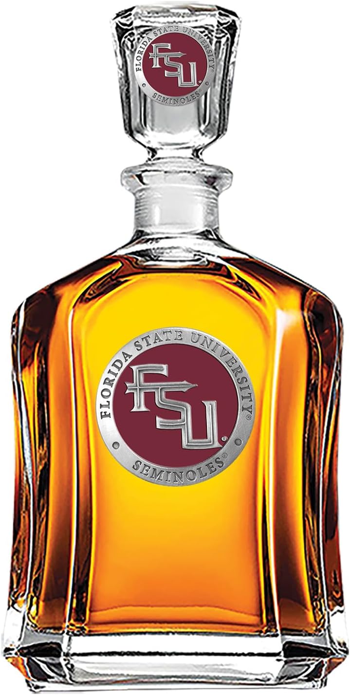 Marines Decanter – Eagle Globe & Anchor | 24 OZ Whiskey Decanter for Liquor with Airtight Stopper | Expertly Crafted Pewter Glass Clear