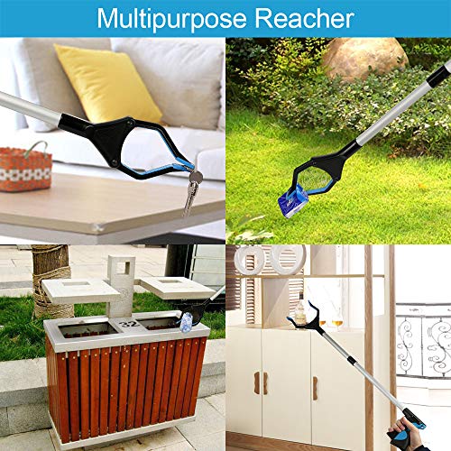 Grabber Reacher Tool, 32" Foldable Picker Upper Grabber, Reaching Tool for Trash Claw Pick Up Stick, Litter Picker, Arm Extension (BLUE1)