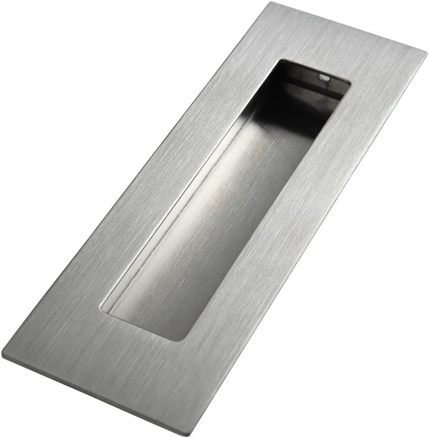 Flush Pull 2 Pack 6" Rectangular-Satin Brushed, Free of Sharp Edge