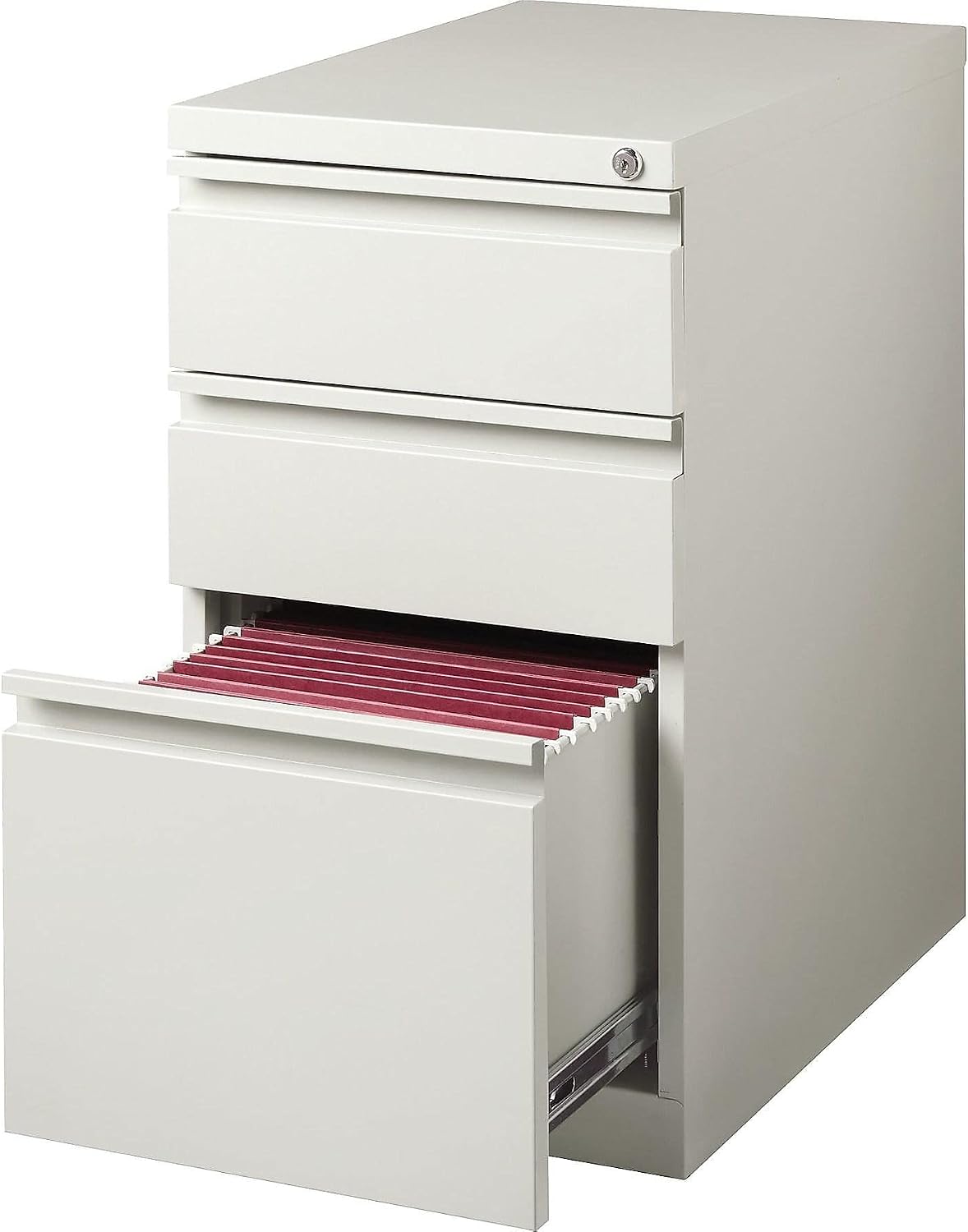 Staples 3-Drawer Vertical File Cabinet, Letter Size Documents, Lockable, 19.88" D x 15" W x 27.75" H, Black
