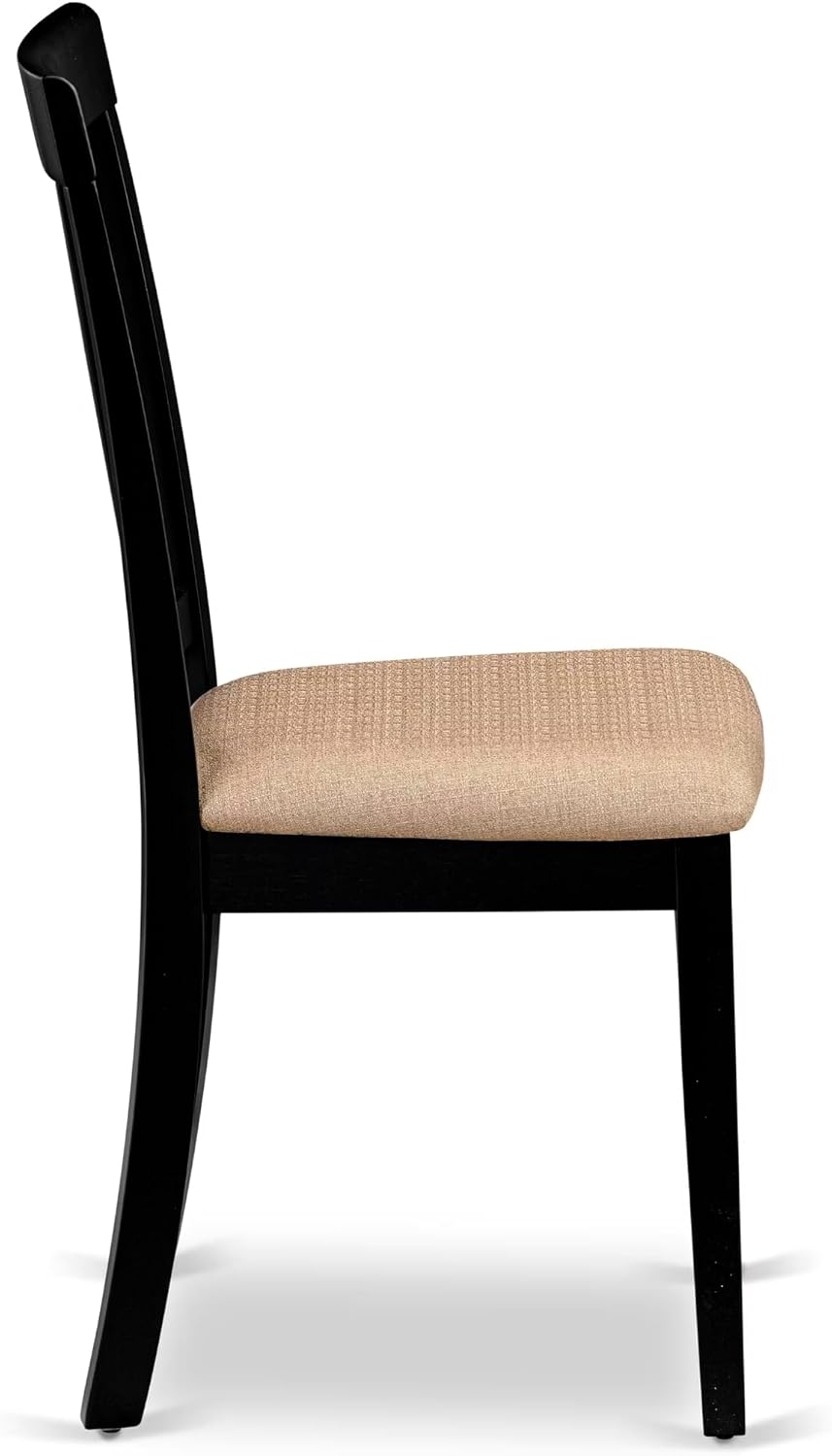 East West Furniture ANC-WHI-W Antique Dining Room Chairs - Slat Back Solid Wood Seat Chairs, Set of 2, Buttermilk & Cherry