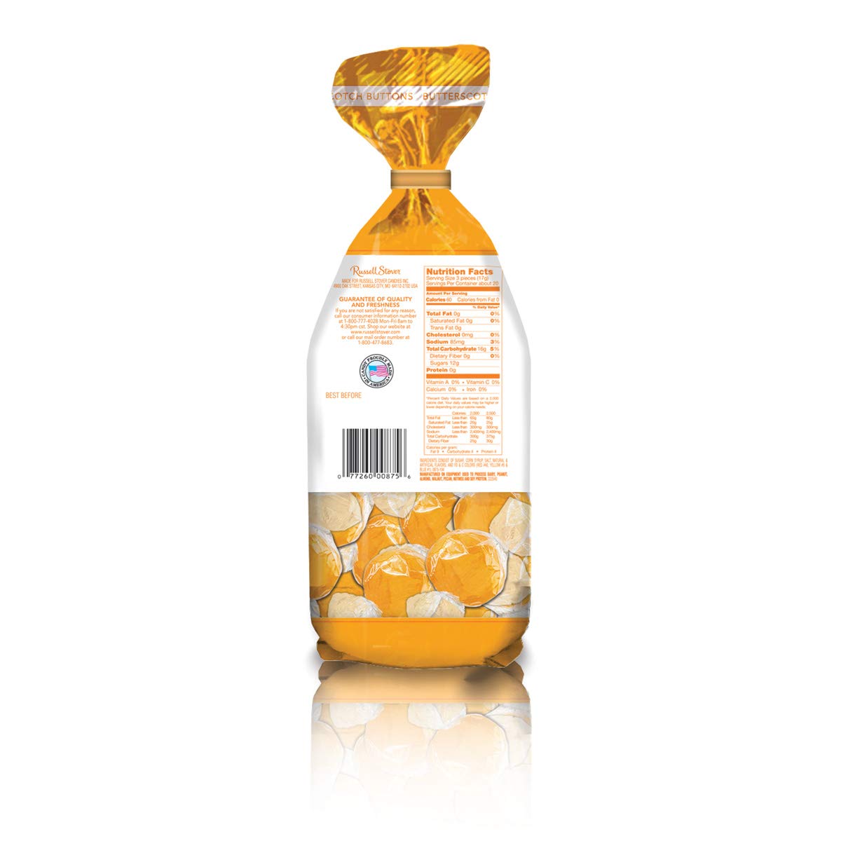 Russell Stover Hard Candies Butterscotch Buttons 12 Ounce Bag Russell Stover Butterscotch Buttons Hard Candy