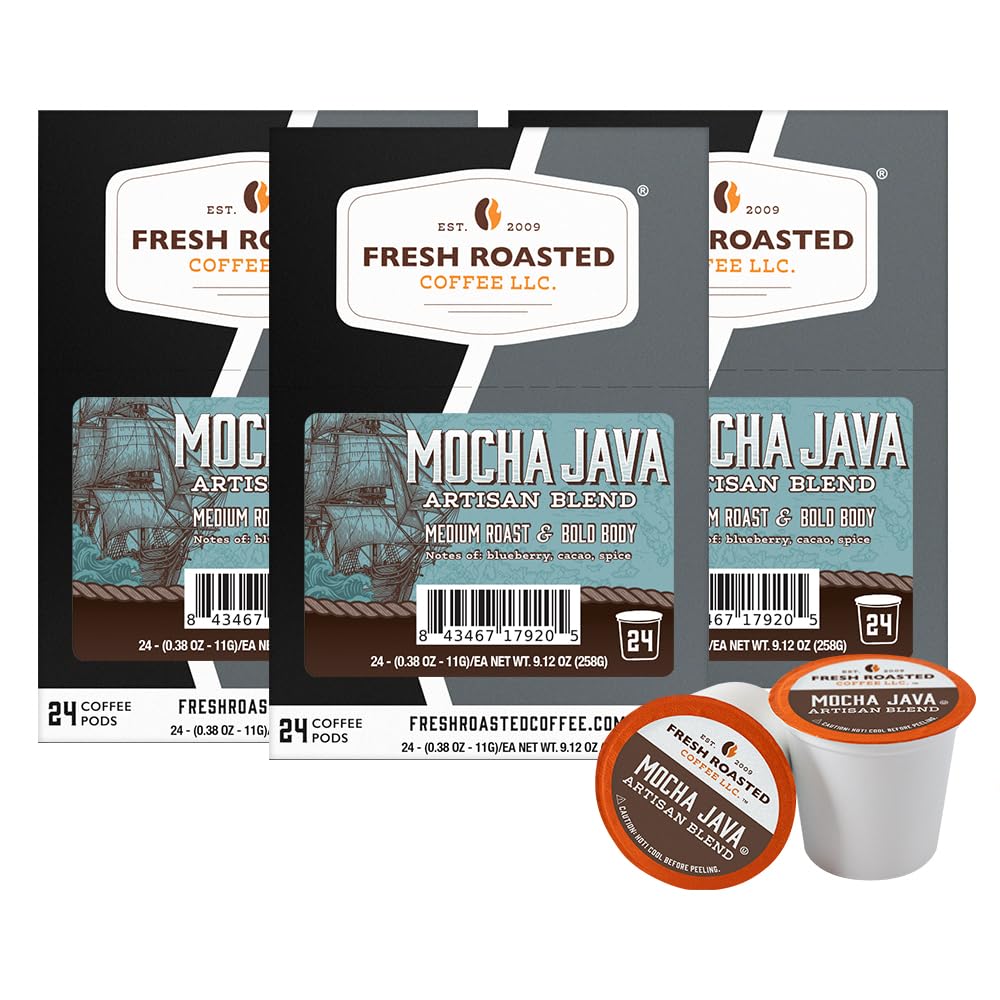 Fresh Roasted Coffee, Organic Colombian K-Cup Pods for Keurig Brewers, Medium Roast, USDA Organic, Kosher, 24 Count (Pack of 3)